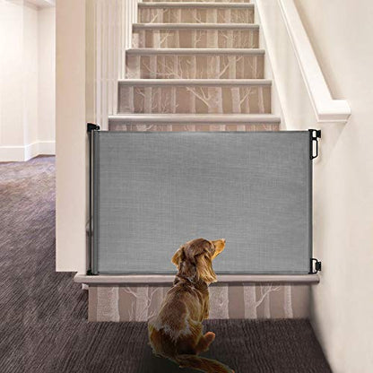 New EasyBaby Retractable Baby Gate | 33" Tall, Extends up to 55'' Wide (Grey)