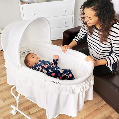 New Dream On Me Lacy Portable 2-in-1 Bassinet & Cradle (White)