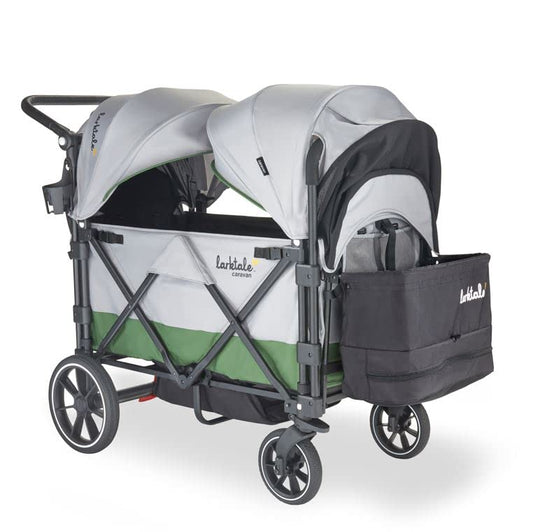 Larktale Caravan V2 Double Seater Collapsible Wagon (Gray/Green)