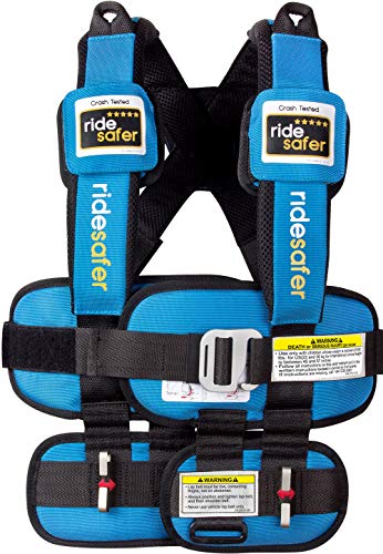 New Ride Safer Travel Vest with Zipped Backpack-Wearable Car Seat (Small/Blue)