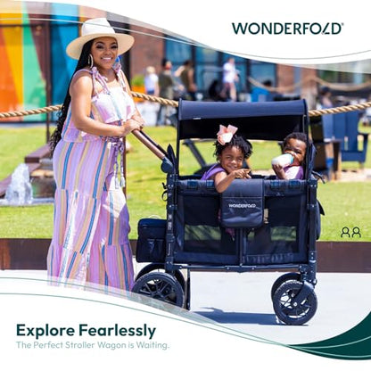 WONDERFOLD W2 Elite Double Stroller Wagon-Volcanic Black