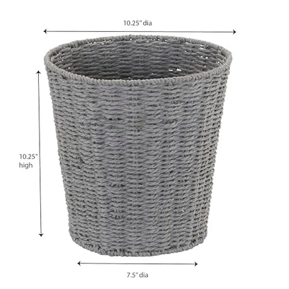 New Household Essentials Grey ML-7292 Wicker Waste Bin for Nursery