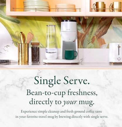 Café Specialty Grind and Brew Coffee Maker Single-Serve to 10-Cup (Matte White)
