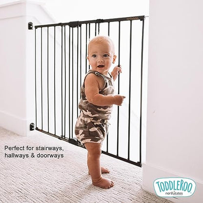 Toddleroo by North States Baby Gate for Stairs: Easy Swing & Lock Series 2 (31" Tall, Matte Bronze)