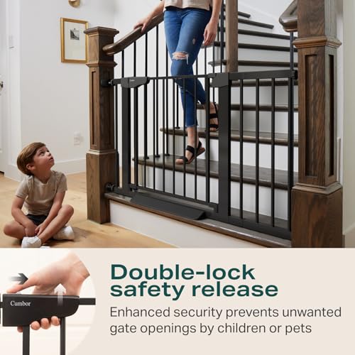 New Cumbor 29.7-46" Baby Gate for Stairs (Black)