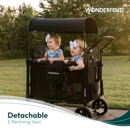 WONDERFOLD W2 Elite Double Stroller Wagon-Volcanic Black