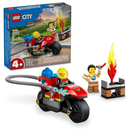 New LEGO City Fire Rescue Motorcycle Firefighter Toy Playset 60410