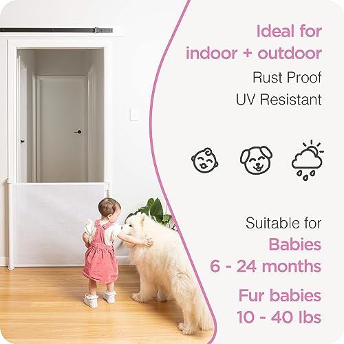 New Perma Retractable Baby Gate (White)