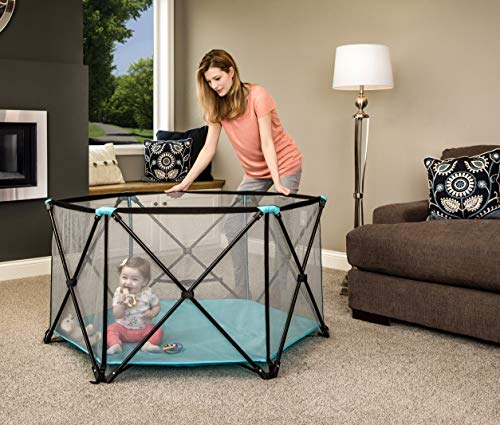 New Regalo My Play Deluxe Portable Play Yard 6 Panel (Aqua)