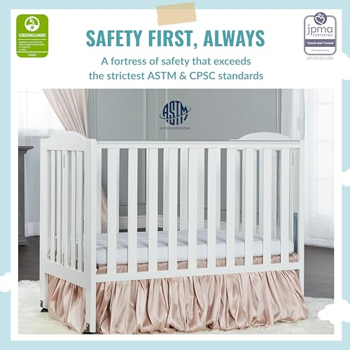 New Dream On Me 2-In-1 Portable Folding Stationary Side Crib (White)