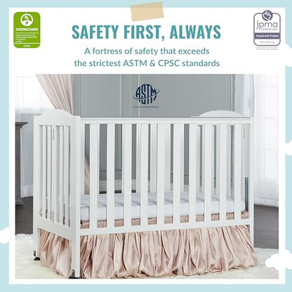 New Dream On Me 2-In-1 Portable Folding Stationary Side Crib (White)