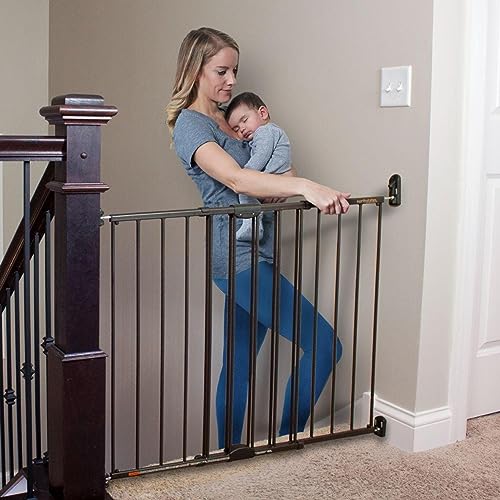 Toddleroo by North States Baby Gate for Stairs: Easy Swing & Lock Series 2 (31" Tall, Matte Bronze)