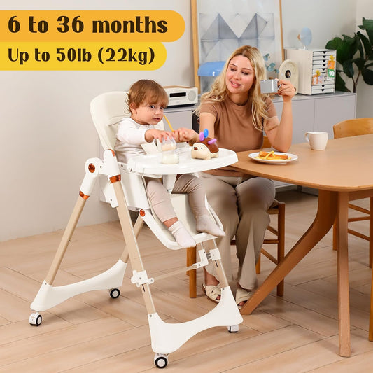 6-in-1 Convertible High Chair with Rocker | Baby High Chair for Newborn to Toddler (0-3 Years) - Kidsy