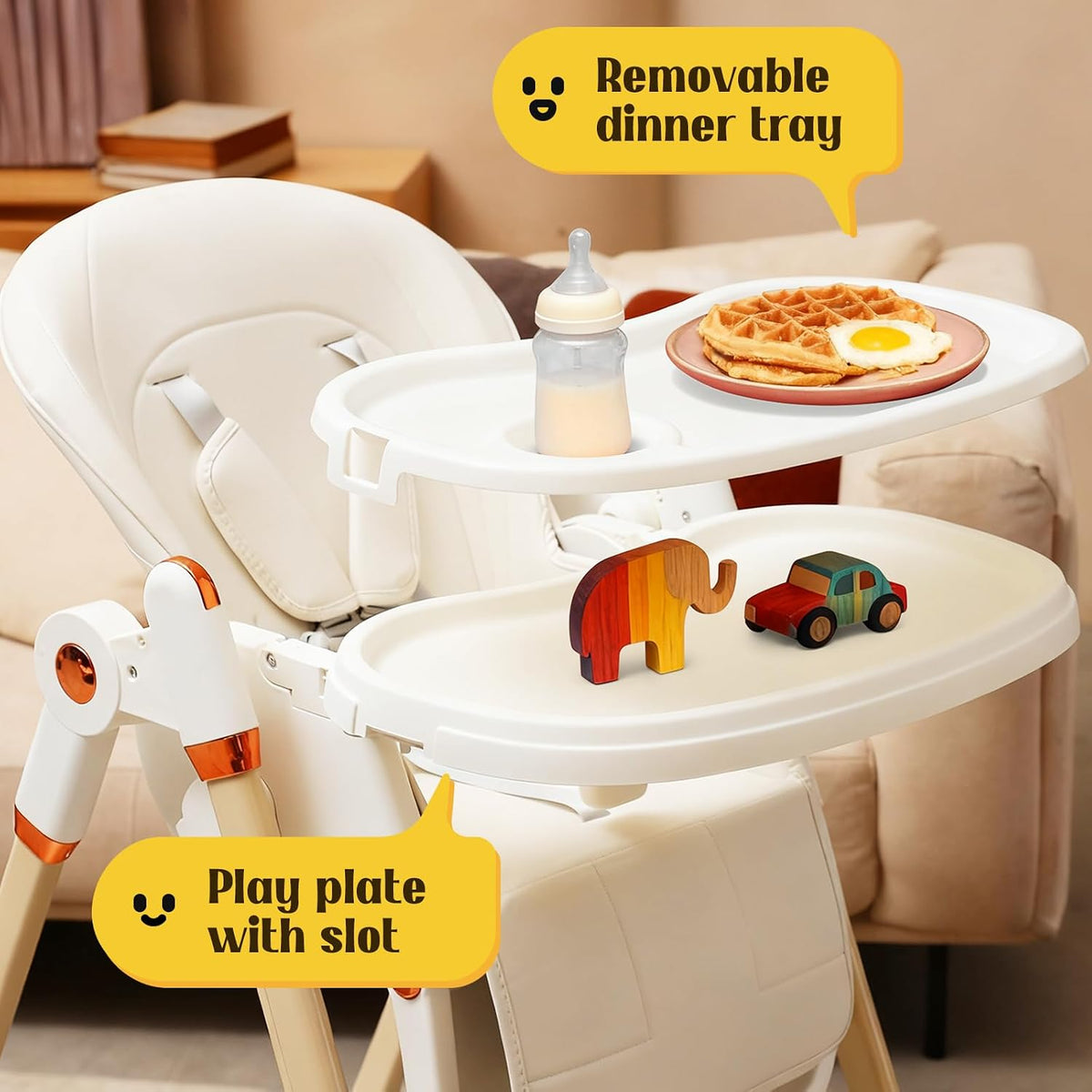 6-in-1 Convertible High Chair with Rocker | Baby High Chair for Newborn to Toddler (0-3 Years) - Kidsy