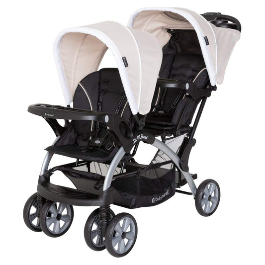 New Baby Trend Sit N' Stand Convertible Double Stroller (Modern Khaki)