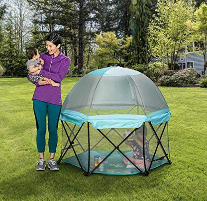 New Regalo My Play Deluxe Portable Play Yard 6 Panel (Aqua)