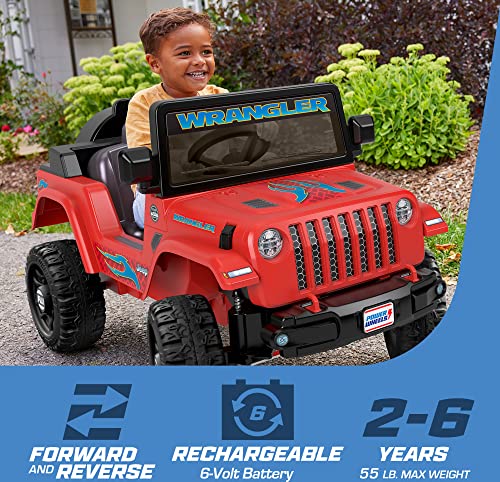 Hot Wheels Jeep Wrangler Ride On Toy with Driving Sounds Red