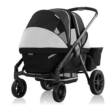 New Evenflo Pivot Xplore Dreamz All-Terrain Stroller Wagon with Bassinet Insert (Jetsetter Black)