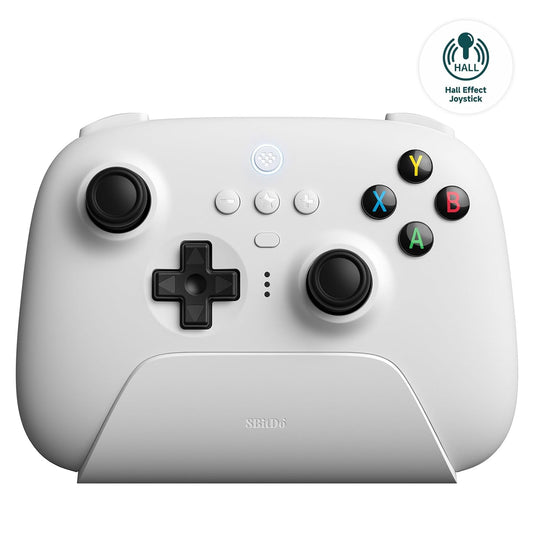 New 8Bitdo Ultimate 2.4G Wireless Gaming Controller with Charging Dock (White)