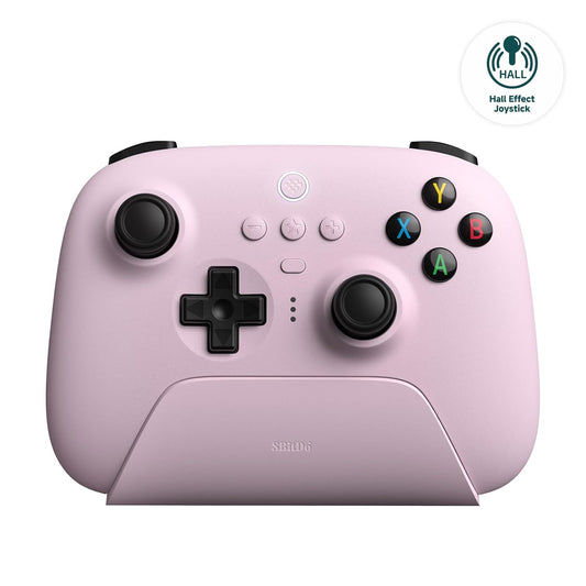 New 8Bitdo Ultimate 2.4G Wireless Gaming Controller with Charging Dock (Pastel Pink)