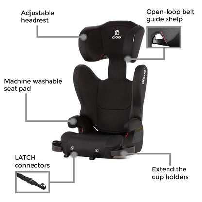 Diono Cambria LE, 2-in-1 Belt Positioning Booster Seat (Black)