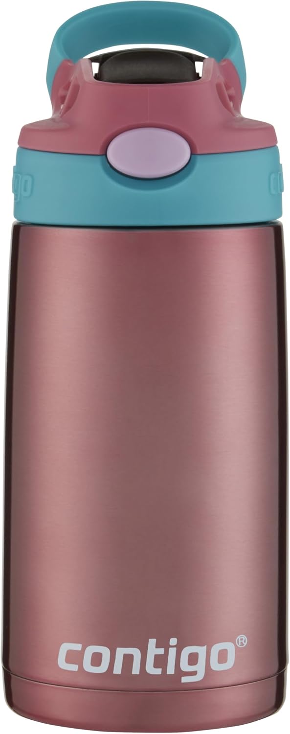 New Contigo Kids Stainless Steel Water Bottle with AUTOSPOUT Straw (Punch, 13oz)