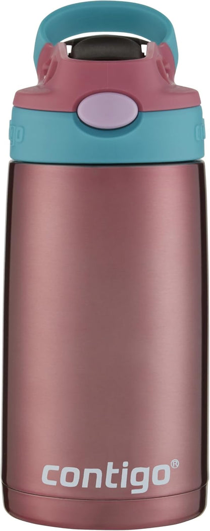 New Contigo Kids Stainless Steel Water Bottle with AUTOSPOUT Straw (Punch, 13oz)
