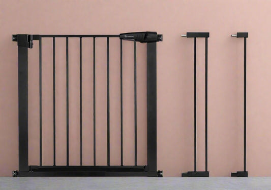 New COMOMY 29.5" to 40.5" Wide, 30" Tall Baby Gate for Stairs Doorways (Black)