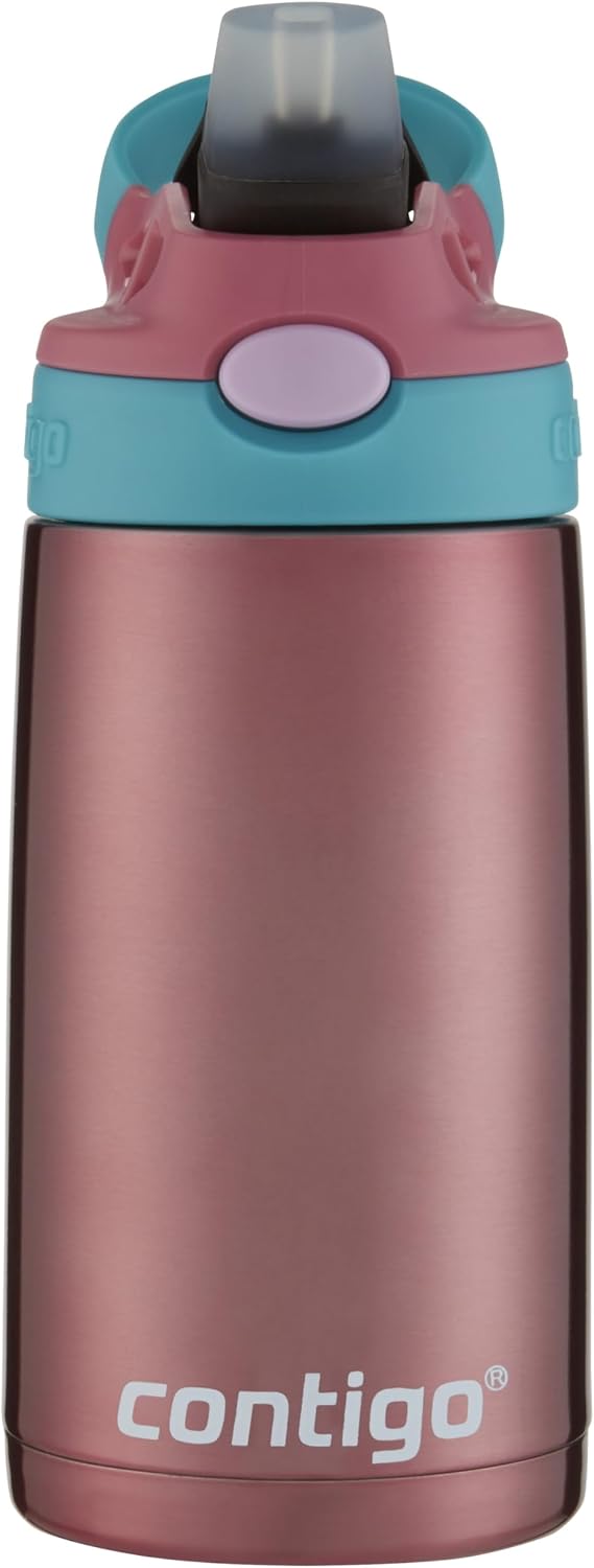 New Contigo Kids Stainless Steel Water Bottle with AUTOSPOUT Straw (Punch, 13oz)