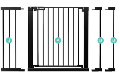 New COMOMY 29.5" to 46" Wide, 30" Tall Baby Gate (Black)