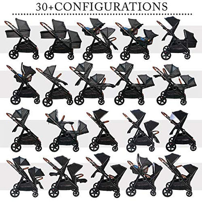 Venice Child Maverick Single to Double Stroller (Eclipse Black) (Not in Original Box)