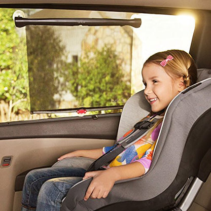 New Munchkin® Brica® Sun Safety™ Car Window Roller Shade (Black), 2 Count (Pack of 1)