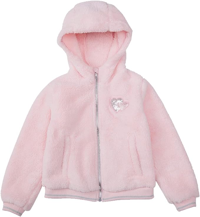 New Rokka&Rolla Girls Sherpa Fleece Full-Zip Warm Hooded Jacket (XS)