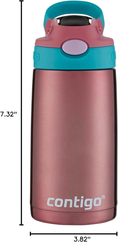 New Contigo Kids Stainless Steel Water Bottle with AUTOSPOUT Straw (Punch, 13oz)