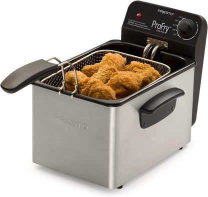 New Presto 05461 Stainless Steel Pro Fry Immersion Element Deep Fryer (Silver)