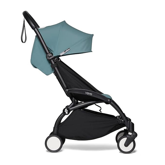 BabyZen YoYo2 Stroller Bundle Black Frame with Aqua Seat