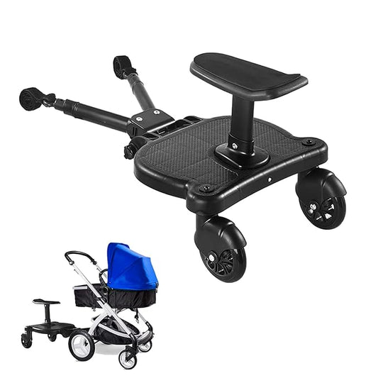 Universal Stroller Board | Stroller Attachment for Toddler to Ride | Stand and Seat Options