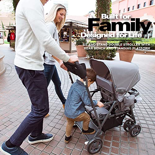 Joovy Caboose Ultralight Sit and Stand Double Stroller (Gray)