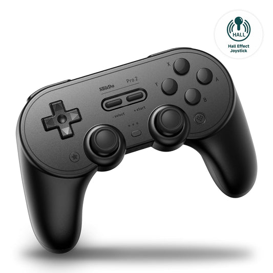 New 8BitDo Pro 2 Bluetooth Black Hall Edition Gamepad (Black Edition)