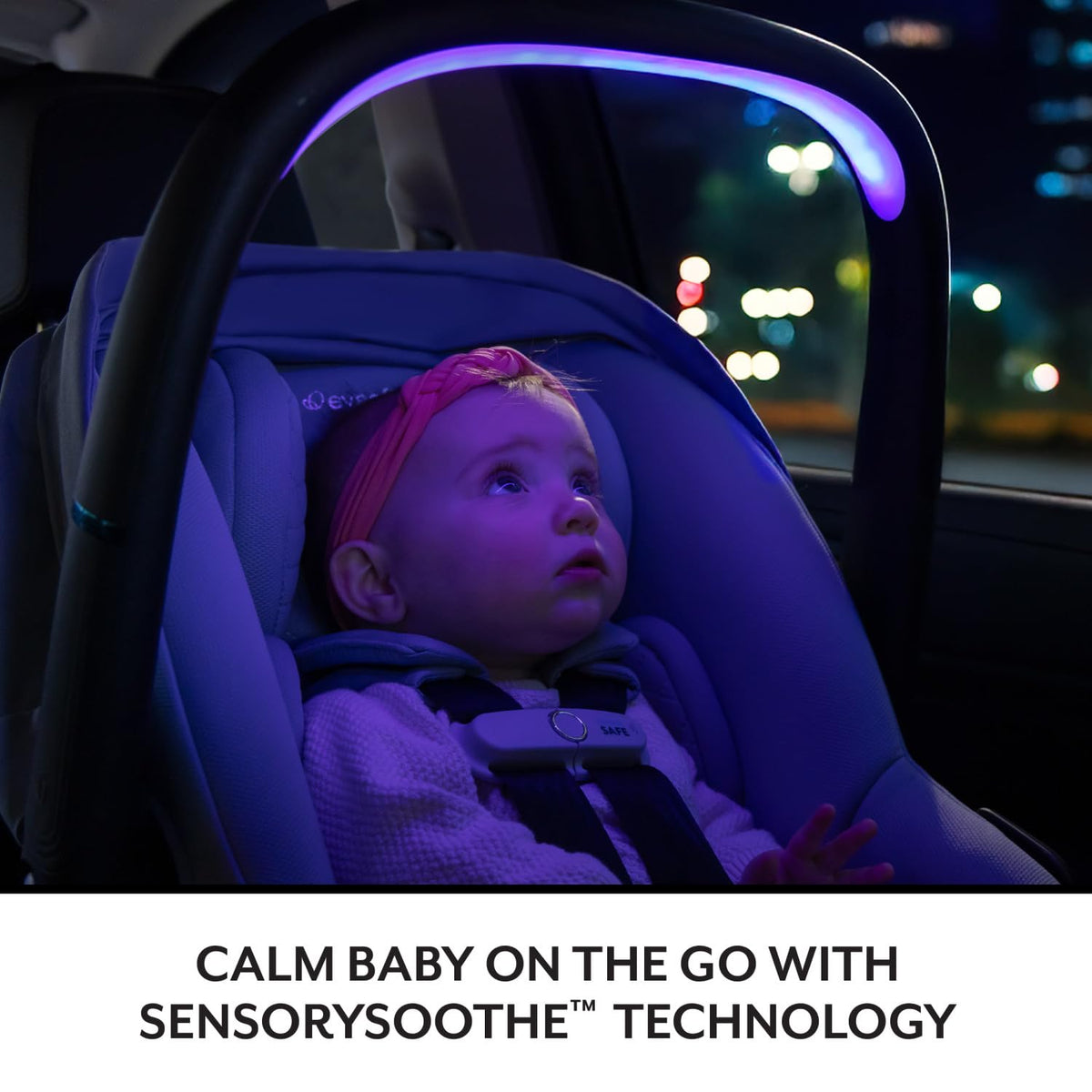 Evenflo LiteMax NXT Infant Car Seat with SensorSafe & SensorySoothe (Jasper Black)