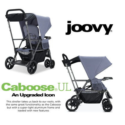 New Joovy Caboose Ultralight Sit and Stand Double Stroller (Slate)