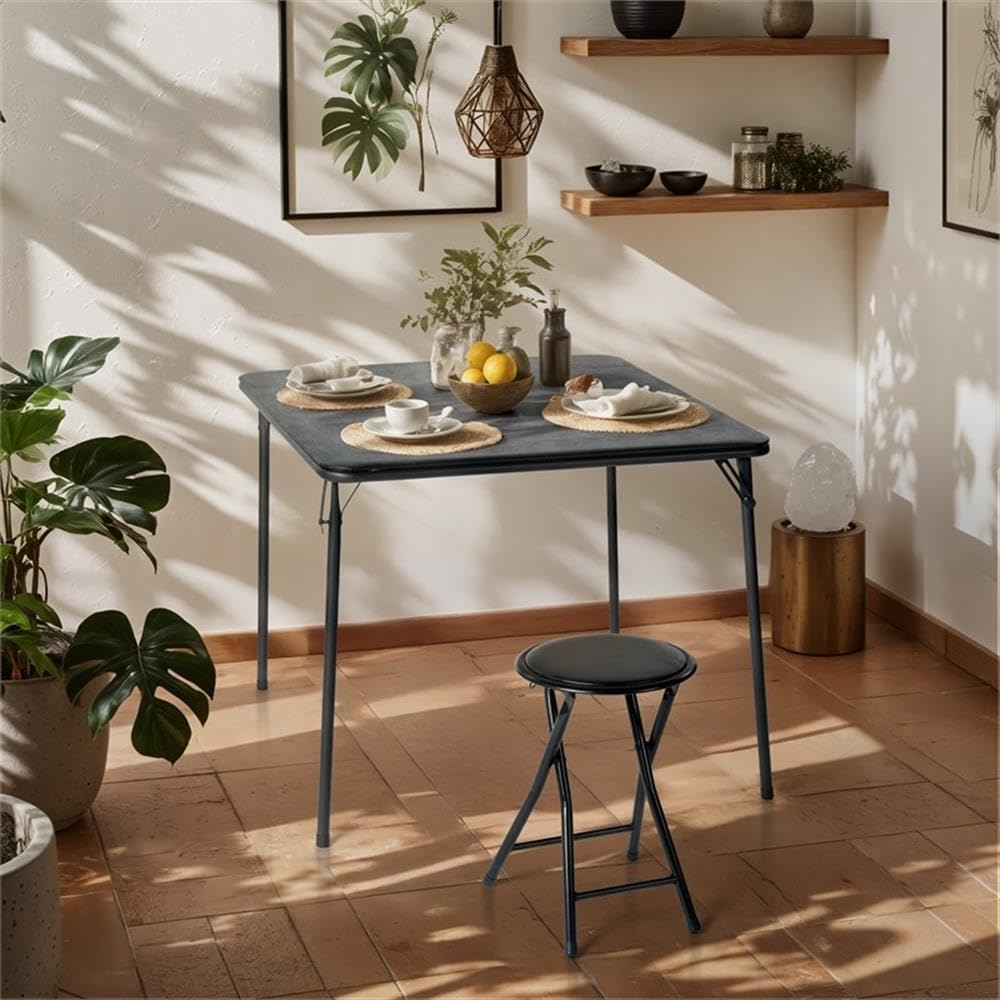 Pemberly Row Folding Chairs Set of 2 (Black)