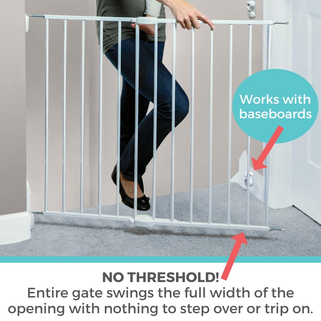 New Toddleroo by North States Essential Stairway & Walkway Baby Gate (White)