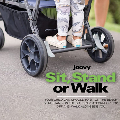 New Joovy Caboose Ultralight Sit and Stand Double Stroller (Slate)