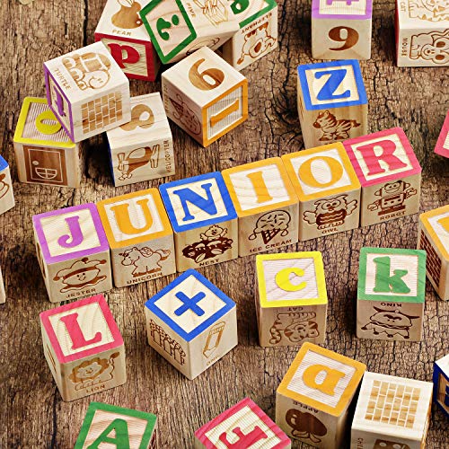 New SainSmart Jr. Wooden ABC Blocks 40PCS Stacking Blocks Baby Alphabet Letters