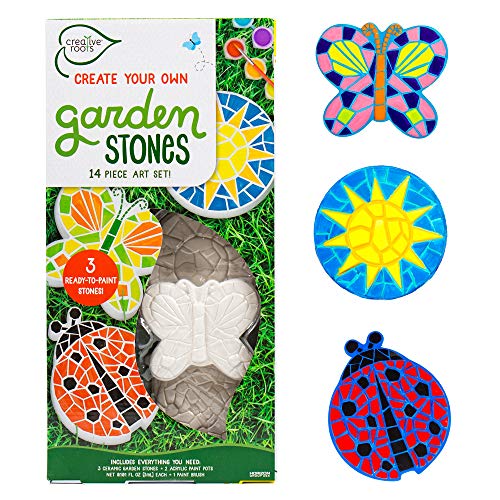 New Creative Roots Mosaic Butterfly, Ladybug, & Sun Stepping Stone