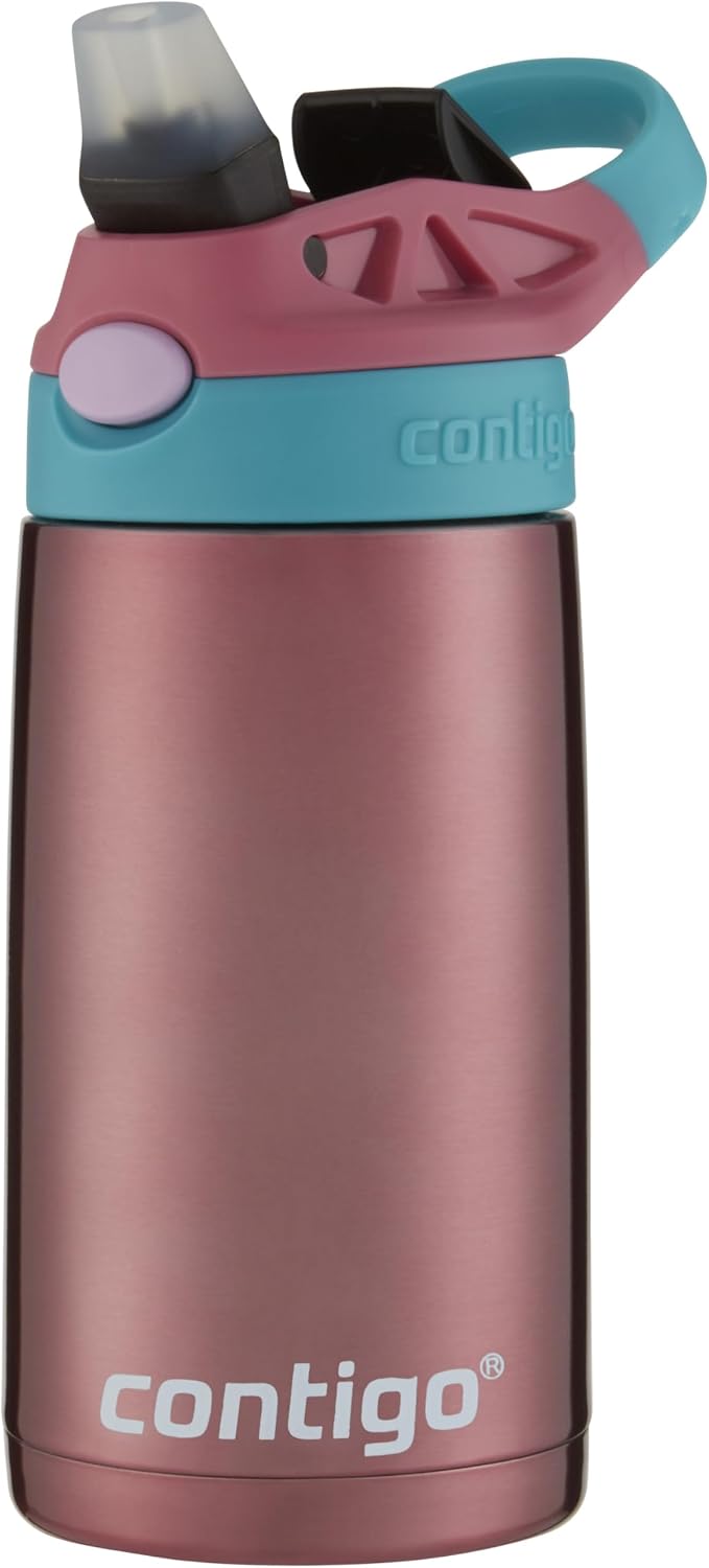 New Contigo Kids Stainless Steel Water Bottle with AUTOSPOUT Straw (Punch, 13oz)