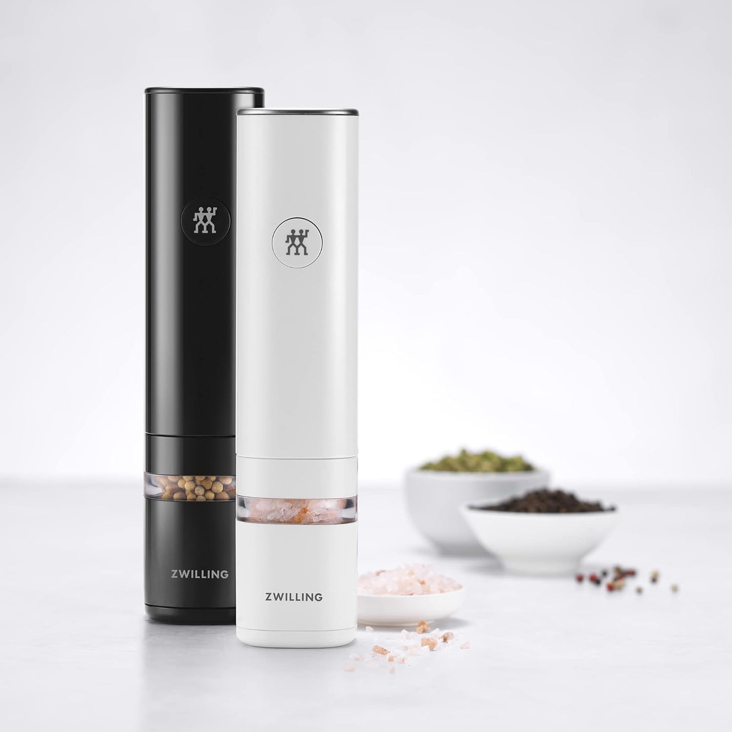 New ZWILLING Enfinigy 2-pc Electric Salt/Pepper Mill Set (Black/White)