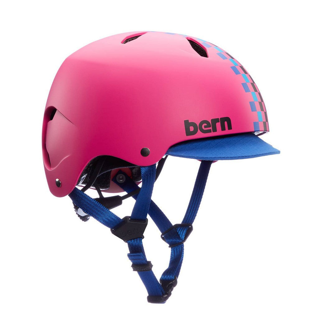 New Bern Comet Kids' Helmet - Magenta Checker Graphics