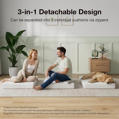 New Novilla Foldable Mattress Topper, Full Size Comfort Foam Trifold Mattress 75"x54"x4"
